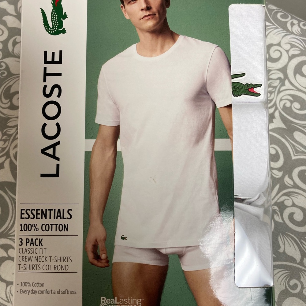 Lacoste White Classic Undershirt Essentials